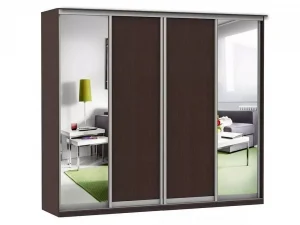 Шкаф купе Модерн 2362х450 4-х дверный 4-х секционный зеркало венге