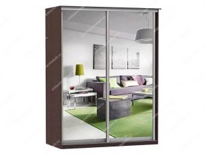 Шкаф купе Модерн 1490х600 2-х дверный 2-х секционный зеркальный венге