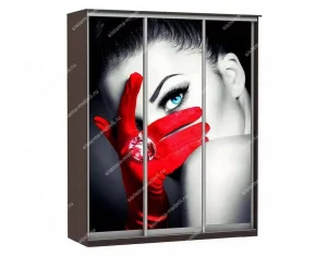 Шкаф купе Модерн 1776х600 3-х дверный 3-х секционный фотопечать №1 венге