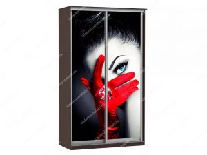 Шкаф купе Модерн 1190х450 2-х дверный 2-х секционный фотопечать №1 венге