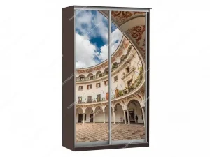 Шкаф купе Модерн 1190х450 2-х дверный фотопечать №2 венге