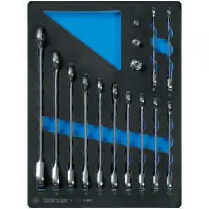 Набор трещоточных комбинированных ключей KING TONY, ложемент, 15 предметов