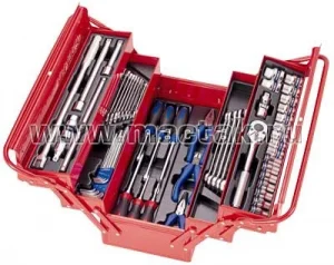 Набор инструментов универсальный KING TONY, раскладной ящик, 62 предмета