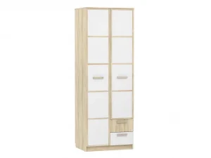 Шкаф для одежды НМ 014.07 с ящиками «Фанк» Дуб сонома/белый скандинавский