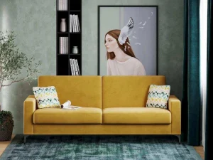 Диван-кровать Алекс 3Т модель 047 Геометрия 69/Ультра Мустард