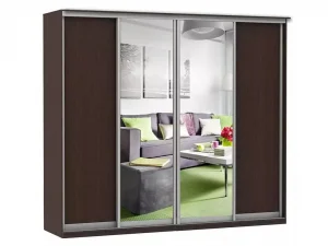 Шкаф купе Модерн 2362х600 4-х дверный 3-х секционный зеркало венге