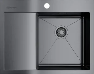 Мойка кухонная Omoikiri Akisame 65-GM-R вороненая сталь 4973098