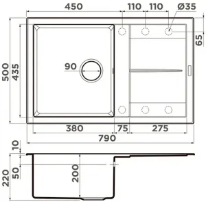 Мойка кухонная Omoikiri Sumi 79-BL черный 4993662
