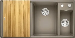 Мойка кухонная Blanco Axia III 6 S 100 R (доска ясень) серый беж 523469