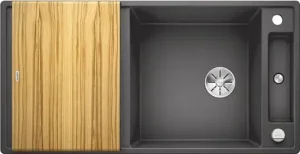 Мойка кухонная Blanco Axia III 6 S 100 (доска ясень) тёмная скала 523501
