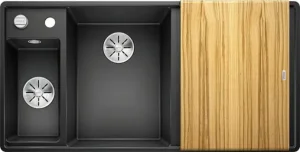 Мойка кухонная Blanco Axia III 6 S-F 100 L (доска ясень) антрацит 524663