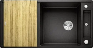 Мойка кухонная Blanco Axia III 6 S 100 (доска ясень) черный 525858
