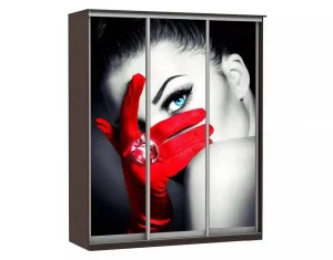 Шкаф купе Модерн 2076х450 3-х дверный 3-х секционный фотопечать №1 венге