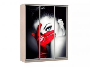 Шкаф купе Модерн 2076х450 3-х дверный 3-х секционный фотопечать №1 ясень