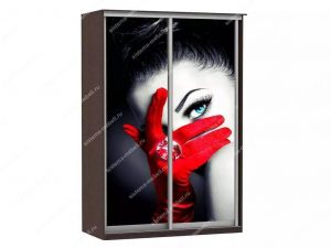 Шкаф купе Модерн 1490х600 2-х дверный 2-х секционный фотопечать №1 венге