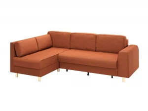Диван-кровать угловой Шелдон / букле Лайк терракотовый 412