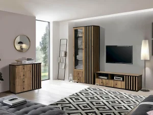 Модульная гостиная Либерти 2 (опора h20) Дуб вотан/Черный