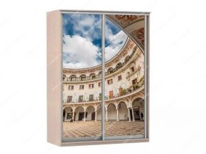 Шкаф купе Модерн 1490х600 2-х дверный 2-х секционный фотопечать №2 ясень