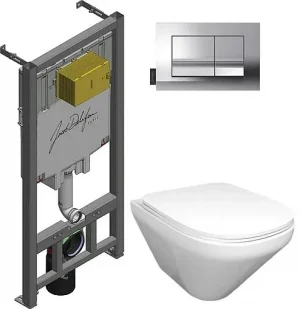 Комплект 5 в 1 Jacob Delafon Modern Life E21773RU-00 с кнопкой E20858-CP хром глянцевый