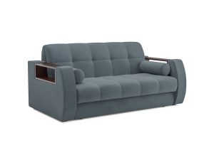 Диван Аккордеон Барон №3 велюр серо-синий HB-178 26
