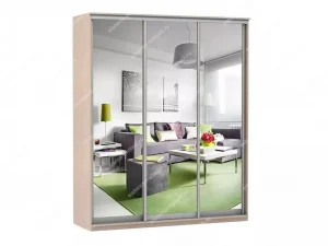 Шкаф купе Модерн 2076х600 3-х дверный 3-х секционный зеркальный ясень