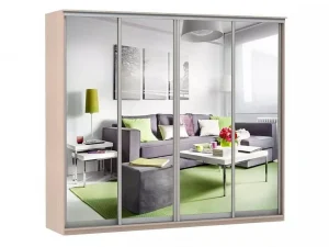 Шкаф купе Модерн 2362х600 4-х дверный 3-х секционный зеркальный ясень