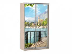 Шкаф купе Модерн 1190х600 2-х дверный фотопечать №4 ясень