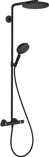 Душевая система с термостатом для душа Hansgrohe Raindance Select S 240 1jet PowderRain чёрный матовый 27633670