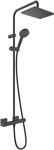 Душевая система с термостатом для душа Hansgrohe Vernis Shape 230 1jet EcoSmart чёрный матовый 26097670