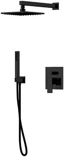 Душевая система со смесителем для душа Gattoni Kubik чёрный матовый KTQ15/PDNO