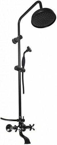 Душевая система со смесителем для ванны Rav Slezak Morava retro чёрный матовый MK159.5/3CMAT