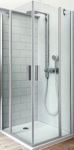 Душевое ограждение 900x900мм прозрачное стекло Roltechnik Tower Line TDO1+TDO1/900*900 724-9000000-00-02+724-9000000-00-02