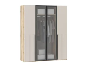 Шкафы Арден 200.2-полки-200.4 витрина-200.2-полки Дуб Делано / Сантьяго софт