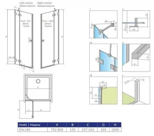 Дверь в нишу 800мм прозрачное стекло Radaway Essenza Pro Gold DWJ 80 R 10099080-09-01R