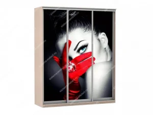 Шкаф купе Модерн 1776х600 3-х дверный 3-х секционный фотопечать №1 ясень