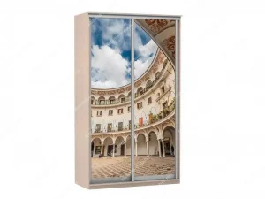 Шкаф купе Модерн 1190х600 2-х дверный фотопечать №2 ясень