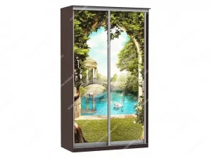 Шкаф купе Модерн 1190х450 2-х дверный фотопечать №3 венге