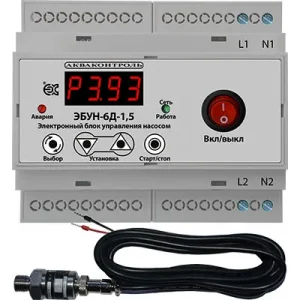 Электронный блок управления насосом с выносным датчиком давления 4-20 мА с плавным пуском Extra Акваконтроль ЭБУН-6Д-1.5-6 7136122600