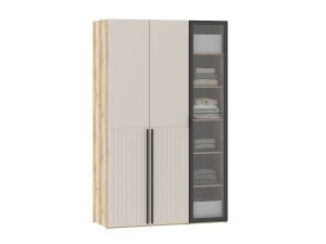 Шкафы Арден 200.4-200.2 витрина-полки Дуб Делано / Сантьяго софт