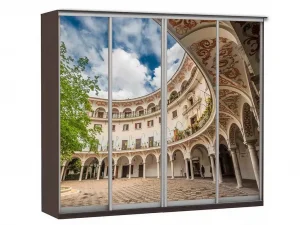 Шкаф купе Модерн 2362х600 4-х дверный 4-х секционный фотопечать №2 венге