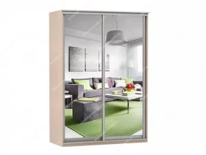 Шкаф купе Модерн 1490х450 2-х дверный 2-х секционный зеркальный ясень