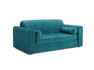 Диван Аккордеон Барон №5 бархат сине-зеленый STAR VELVET 43 BLACK GREEN