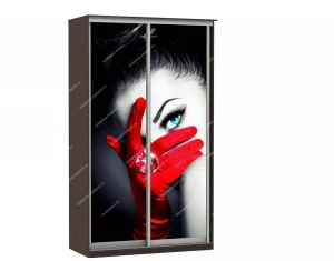 Шкаф купе Модерн 1490х450 2-х дверный 2-х секционный фотопечать №1 венге