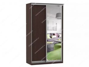 Шкаф купе Модерн 1490х450 2-х дверный 2-х секционный зеркало венге