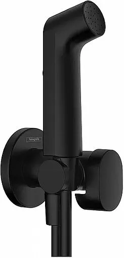 Гигиенический душ с запорным вентилем Hansgrohe Bidette чёрный матовый 29230670