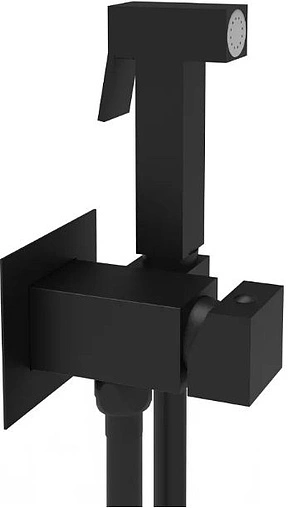 Гигиенический душ со смесителем Paffoni Tweet Square чёрный матовый ZDUP112NO