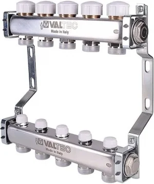 Группа коллекторная без расходомеров 10 отводов 1"в/в x ¾"ек Valtec VTc.582.EMNX.0610