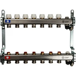 Группа коллекторная без расходомеров 10 отводов 1"в/в x ¾"ек Stout SMS-0932-000010