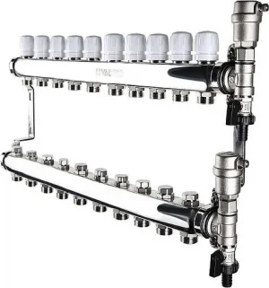 Группа коллекторная без расходомеров 10 отводов 1"в/в x ¾"ек Valtec VTc.588.EMNX.0610