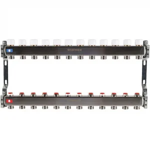 Группа коллекторная без расходомеров 12 отводов 1"в/в x ¾"ек Rommer RMS-3200-000012